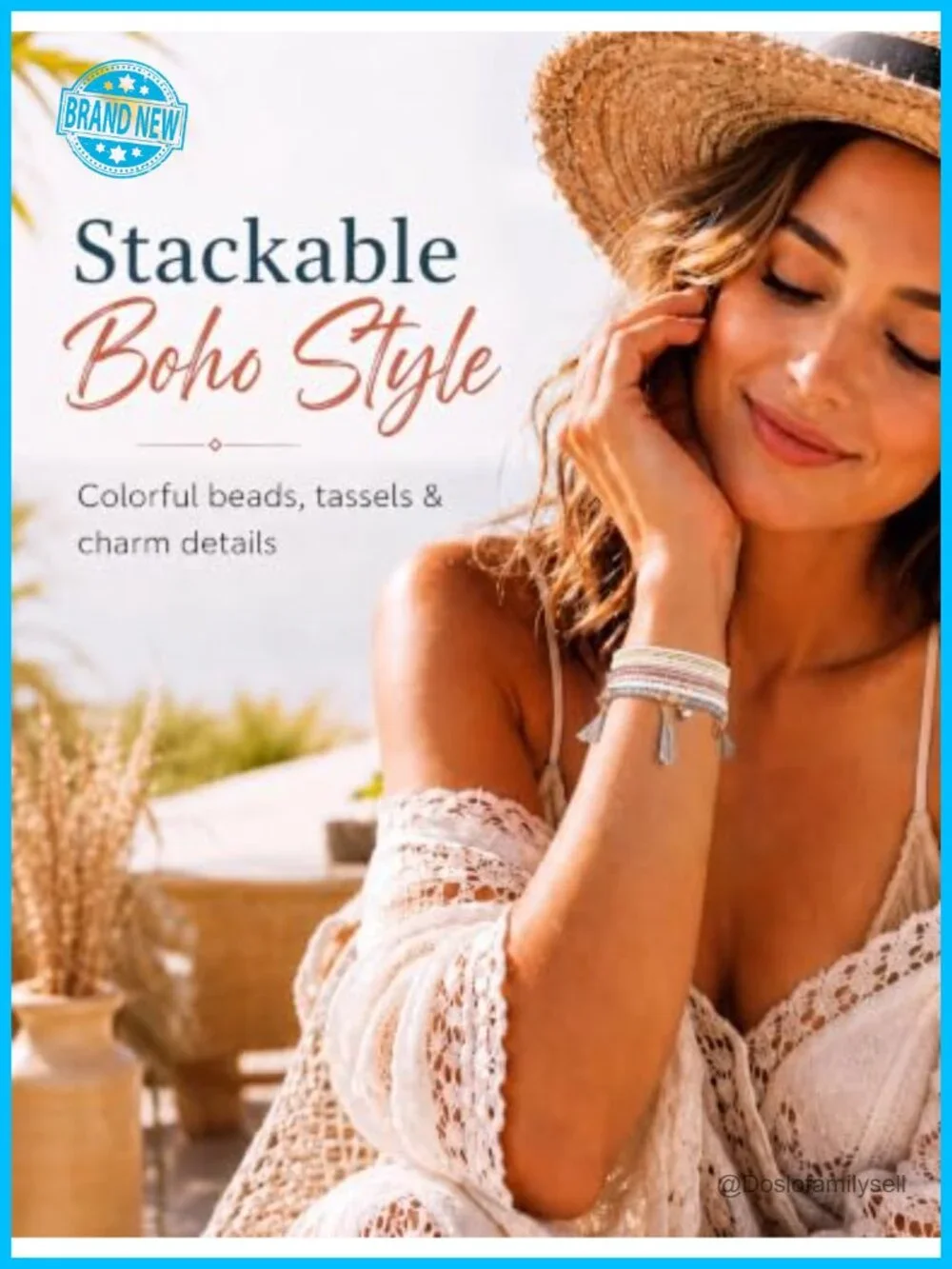 6 Sets Boho Bead Bracelets Multilayered Stackable Stretch Bracelets for Women